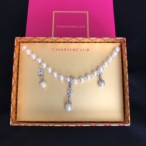 Charter Club Pearl and Silver Necklace